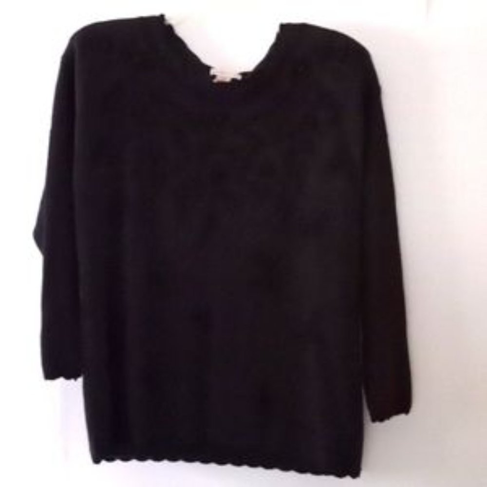 Vintage Laura Tyler Women's Faux Pearl Sweater - Size (M) - Black - Picture 7 of 7